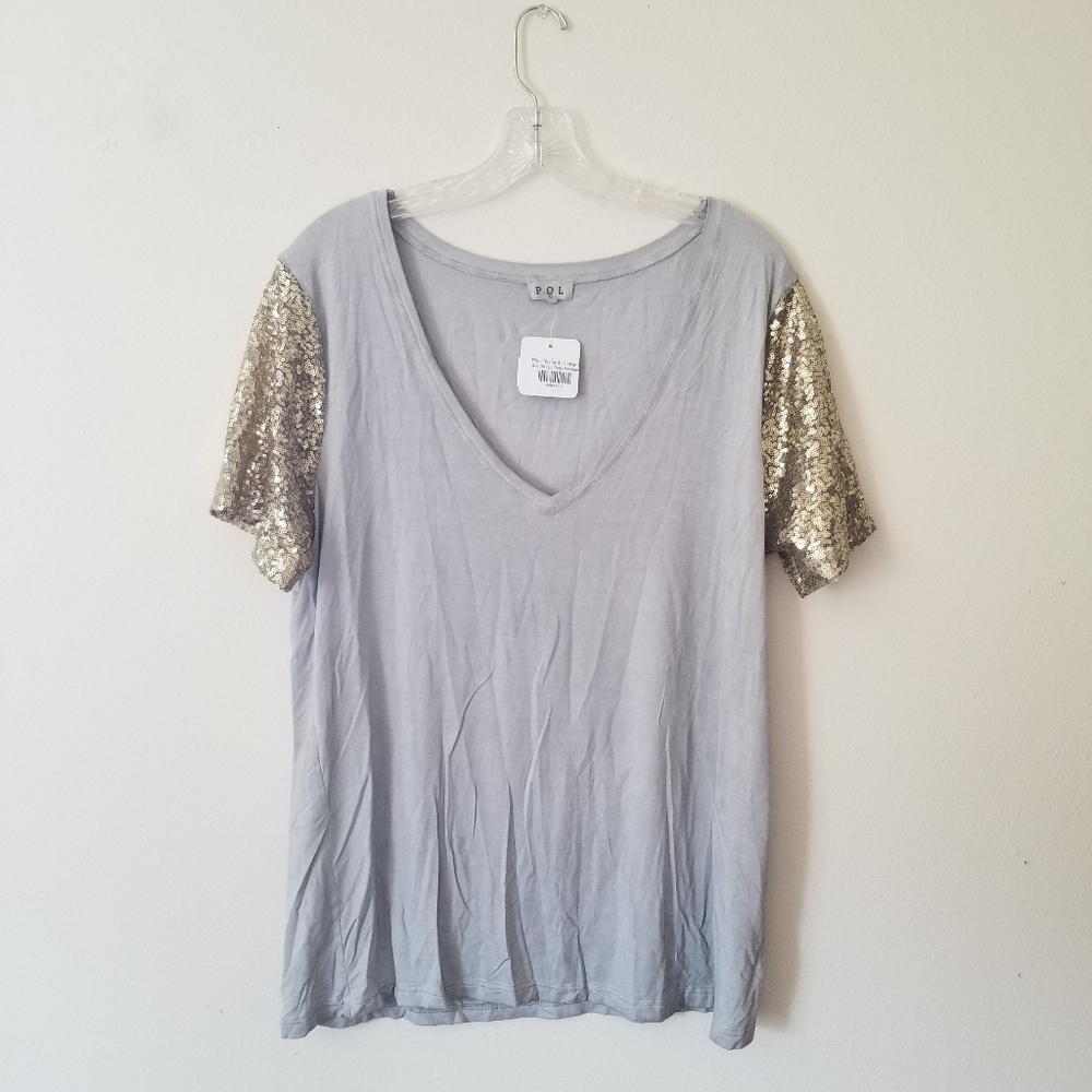 Sequin sleeve top